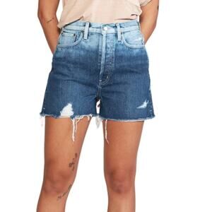 ÉTICA Womens 26 Fern High Waist Cutoff Organic Cotton Button Fly Denim Shorts